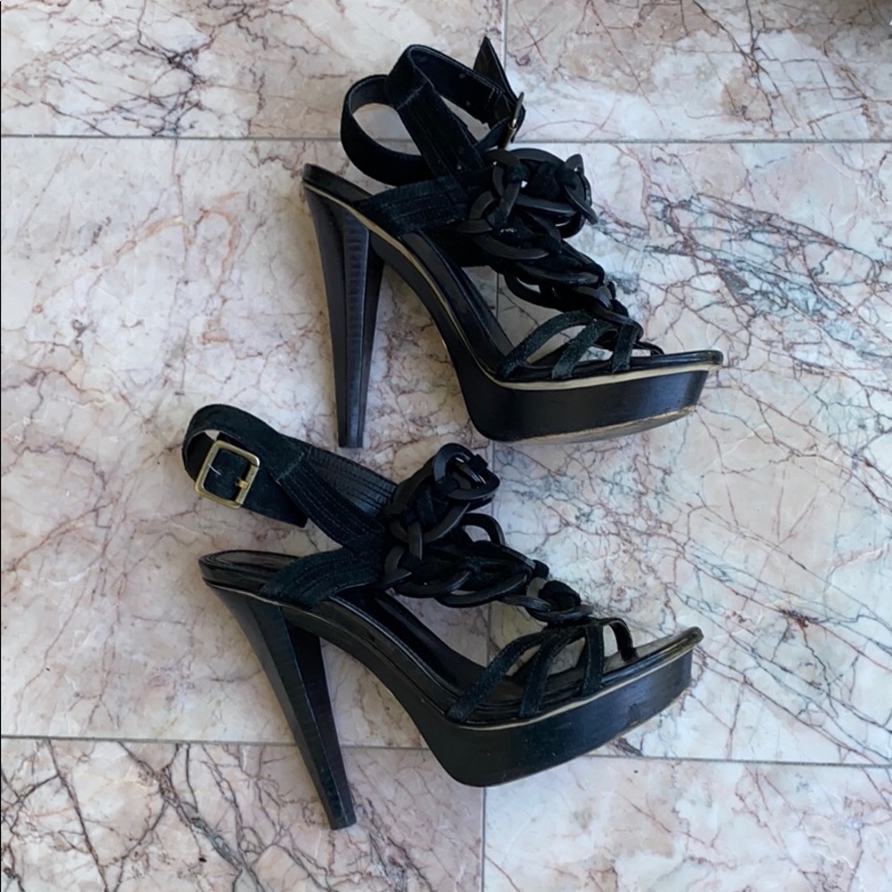 Bebe Eliza Suede and Leather Sandals